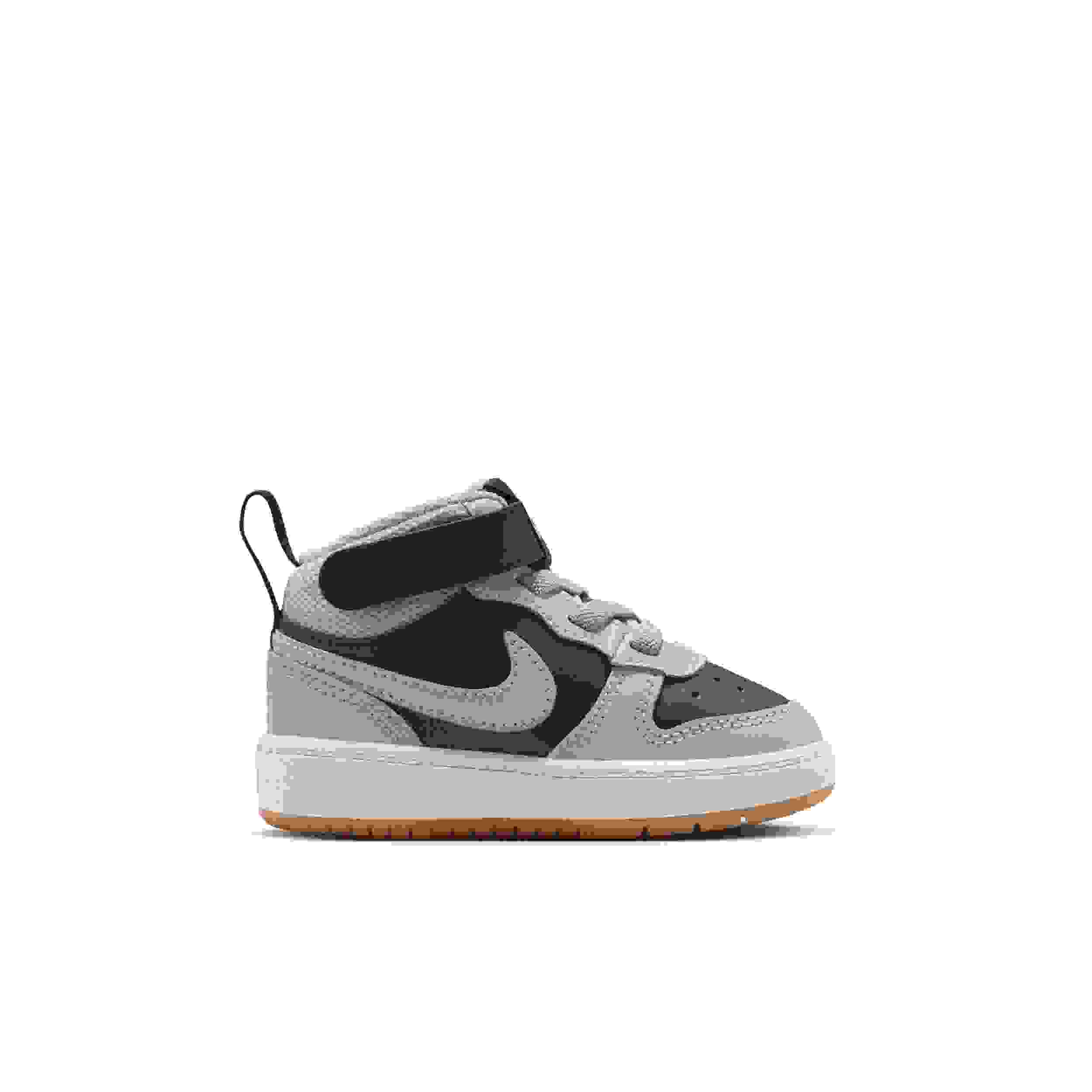 Nike Court Borough Mid 2 Infant Girls' "Black/White/Gum Medium Brown/Light Smoke Grey" Shoe